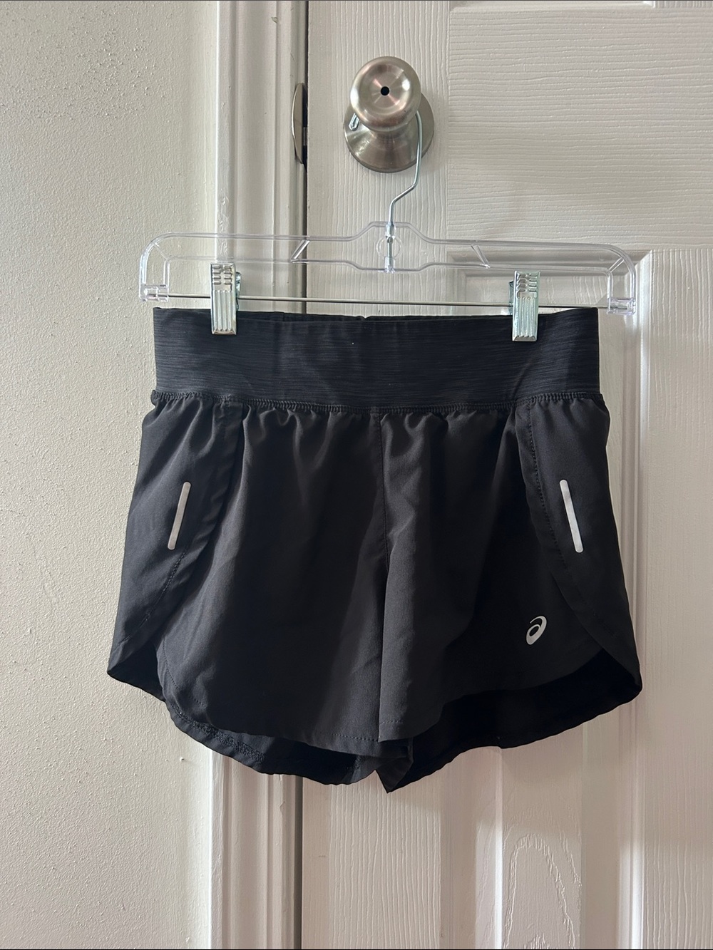 Asics Black Women's Athletic Running Shorts with Reflective Accents